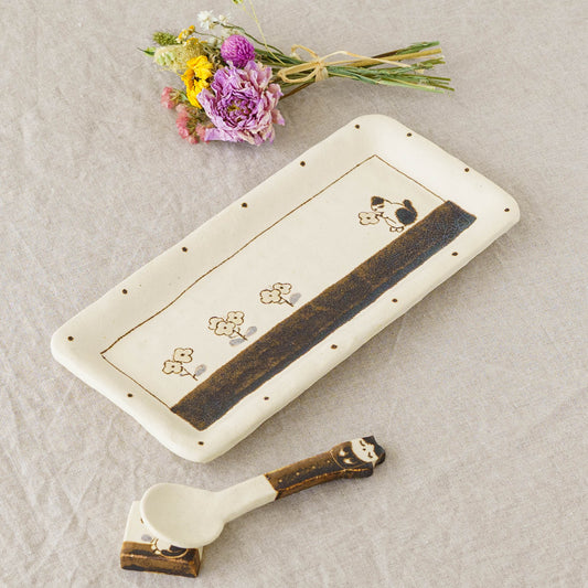 Tray L Cat | Maruban Ceramics Factory