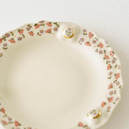 Plate relief flower pink | Ayano Arai