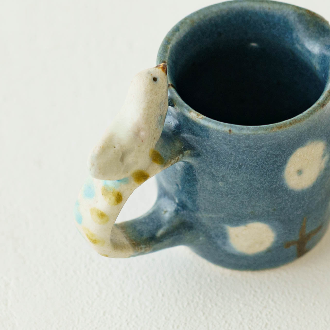 Mini pitcher bird and flower navy | Harada Haruko