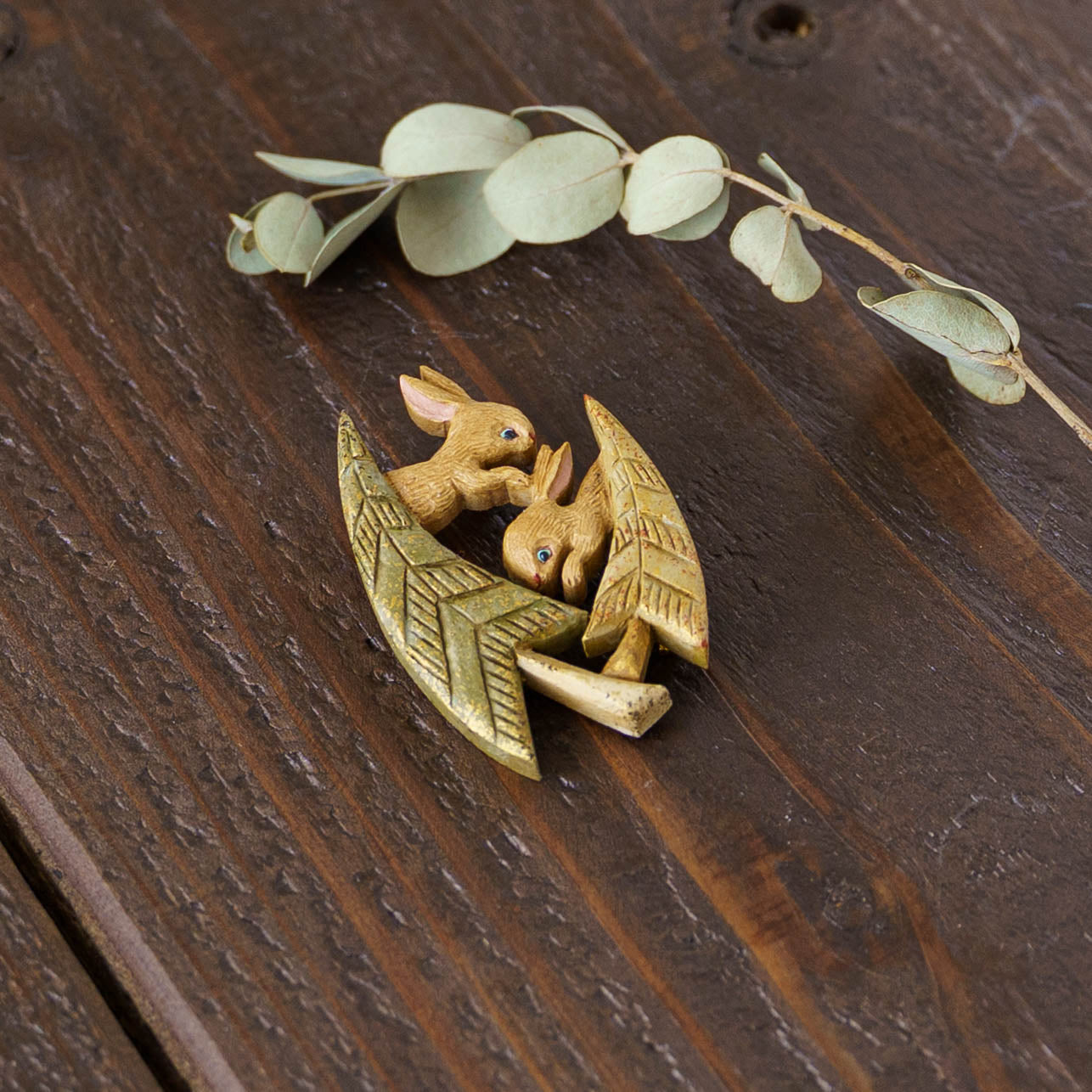 Winter Forest Rabbit Brooch | arica