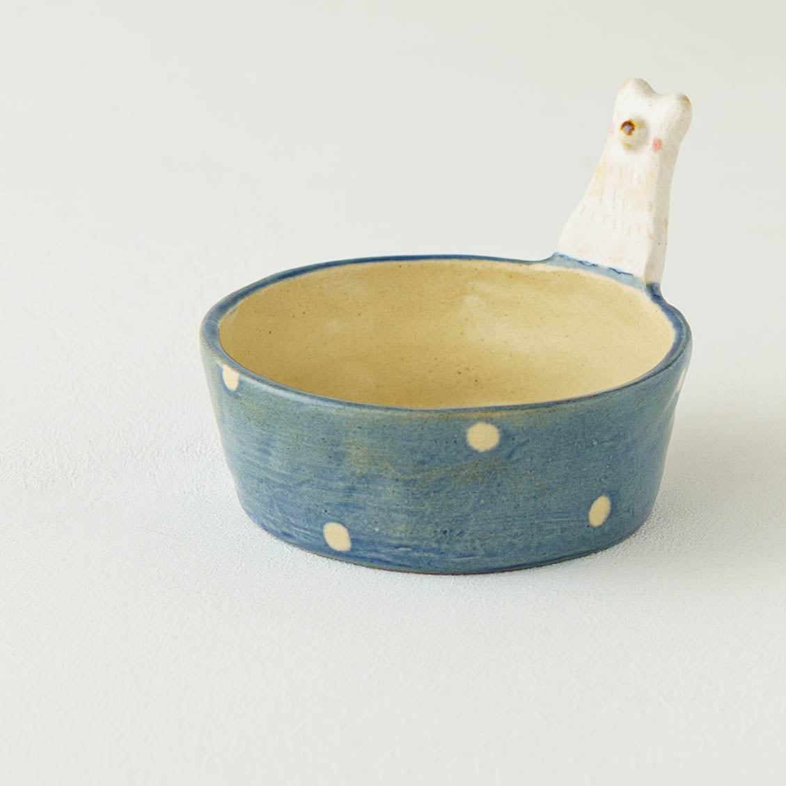 White bear Dessert Cup Blue x Polka Dot | Kumiko Ishikawa
