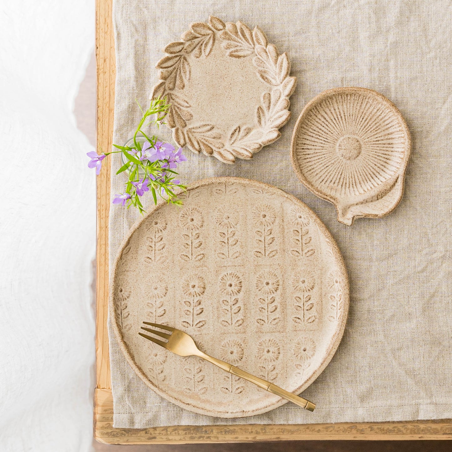 flower small plate White | fuji-gallery