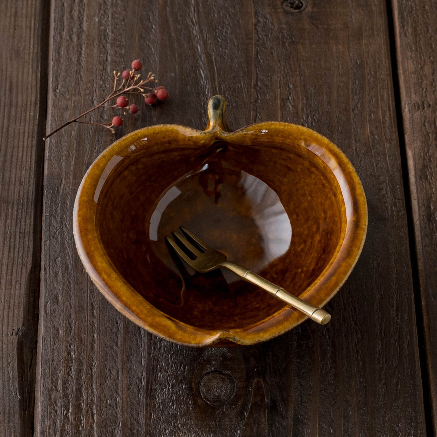 Apple bowl Amber| Furutani Pottery