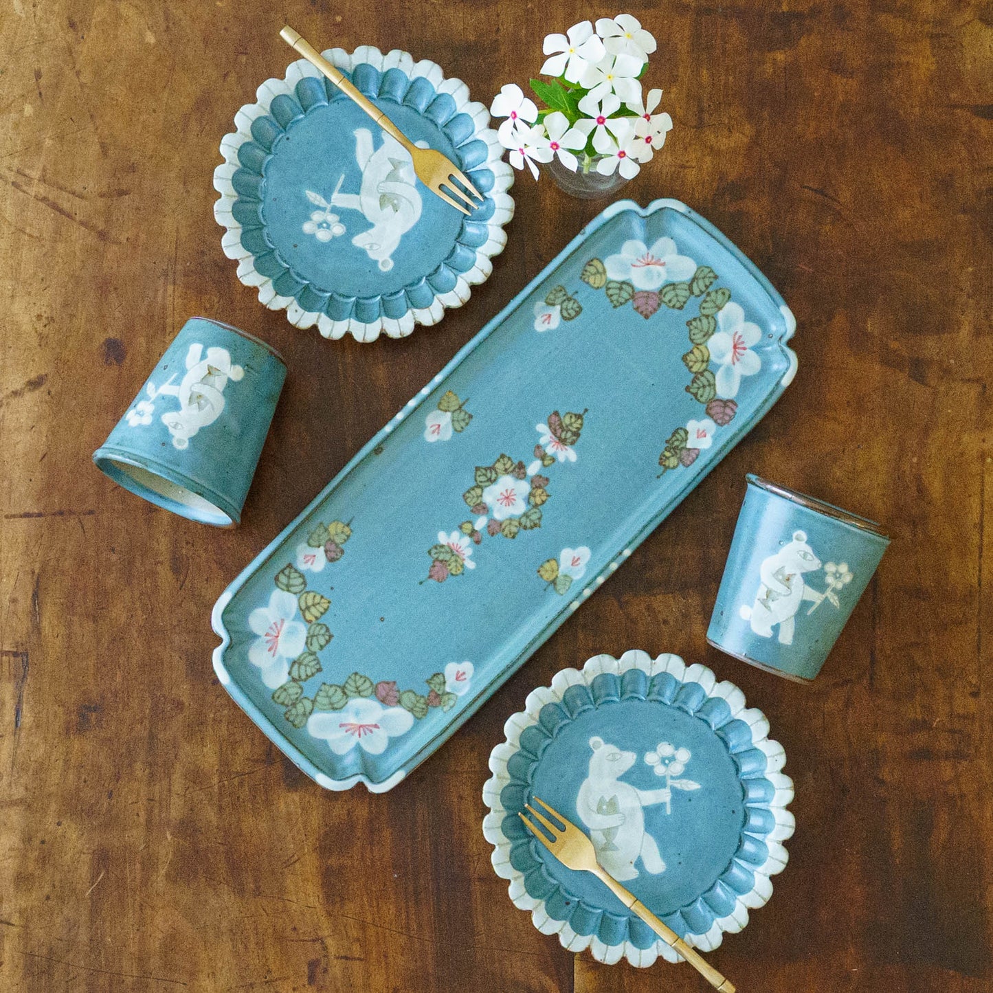 Square plate blue|Satsukigama
