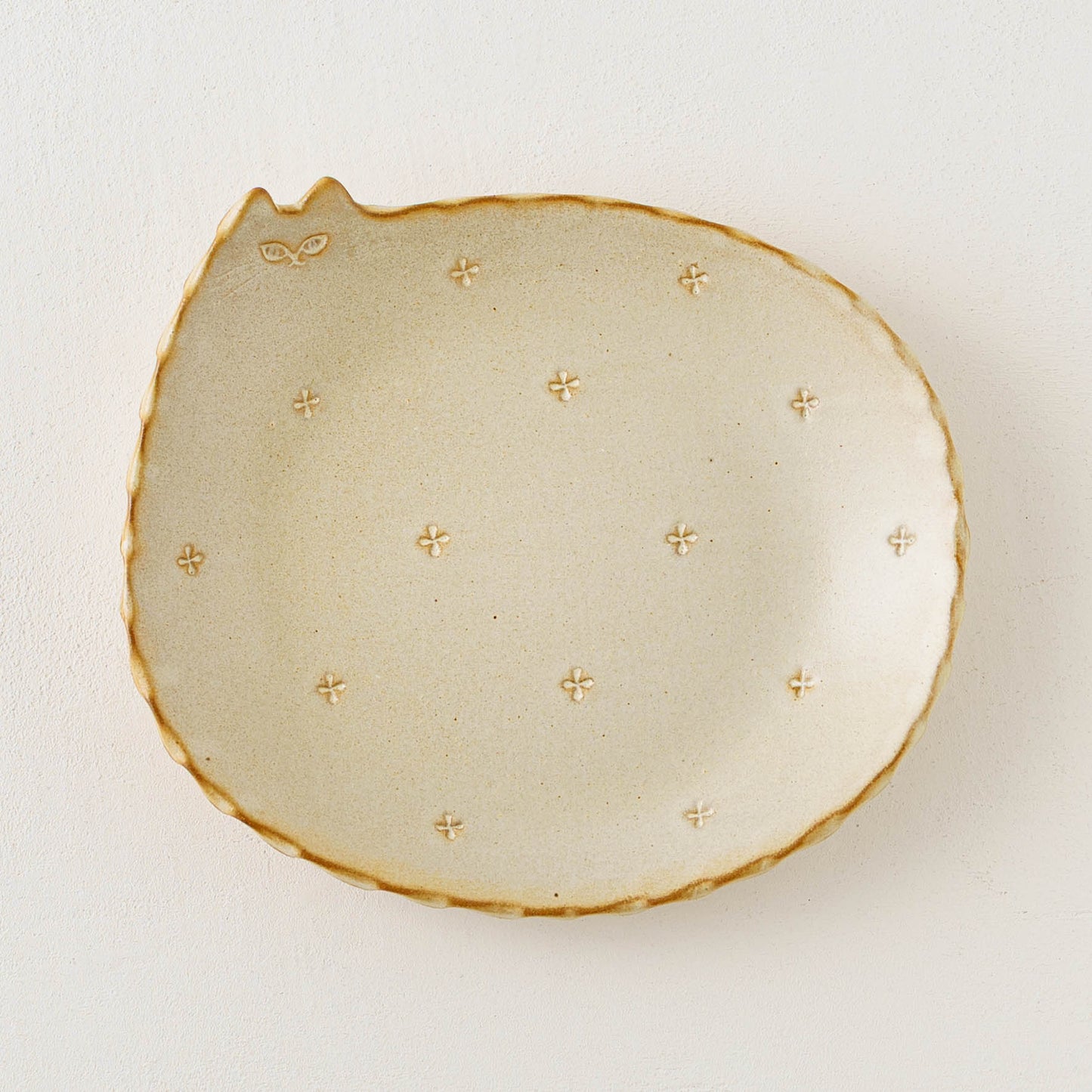 Cat plate L flowers | Atelier Monora