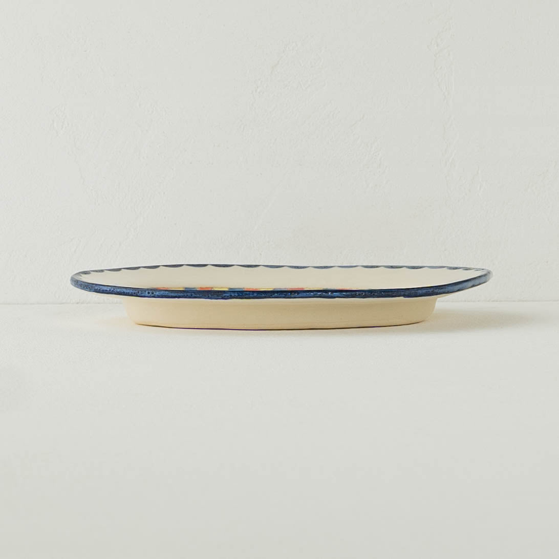 くまねこオーバル皿　小　B｜長浜由起子（やぶから房）
