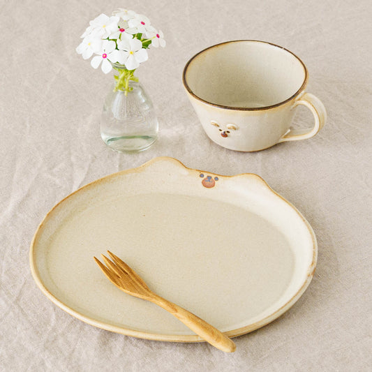 Bear plate L white | Atelier Monora