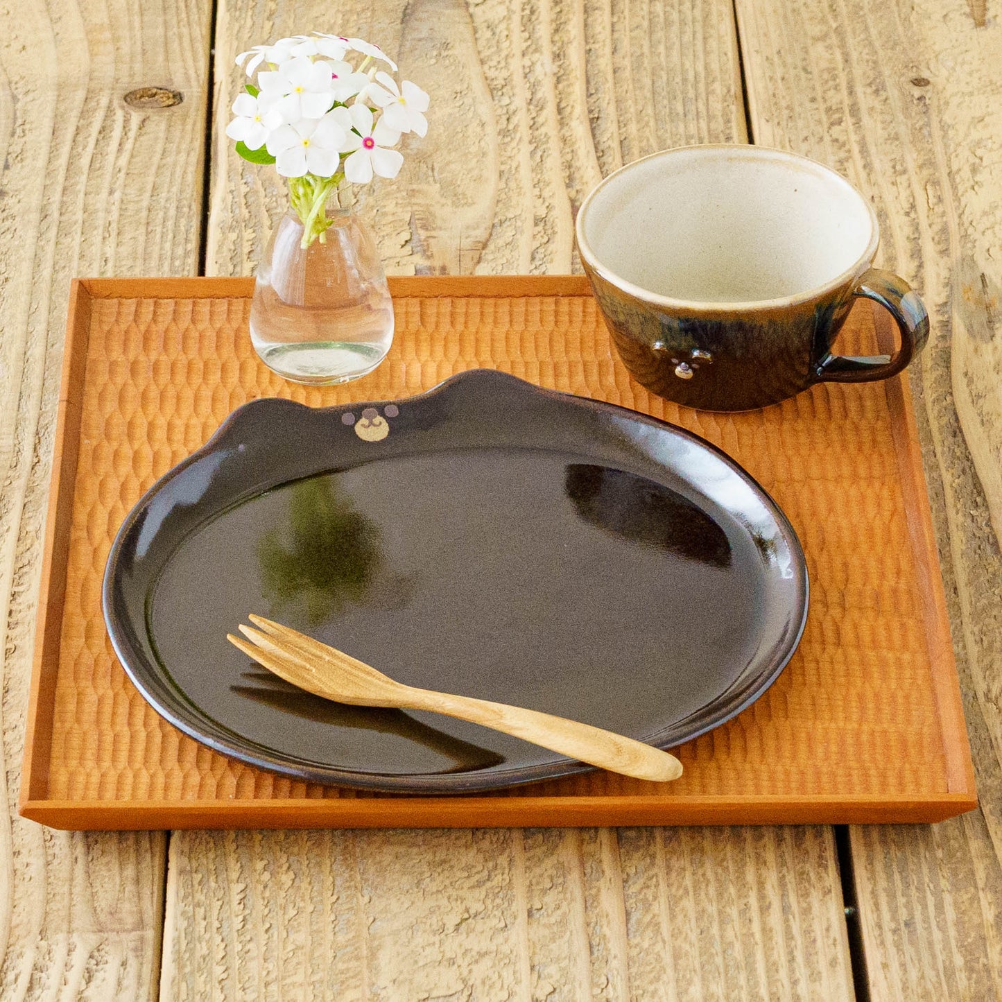 Bear plate brown L | Atelier Monora