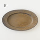 Oval rim plate L Iron brown ｜Sakiko Tomobe