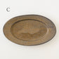 Oval rim plate L Iron brown ｜Sakiko Tomobe