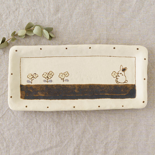 Tray L Rabbbit | Maruban Ceramics Factory