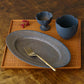 Oval rim plate L Iron brown ｜Sakiko Tomobe