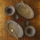 Oval rim plate L Iron brown ｜Sakiko Tomobe