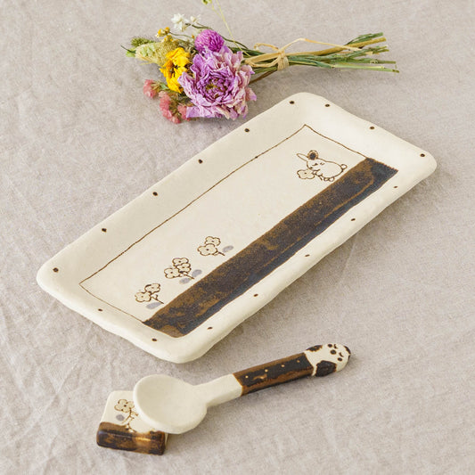 Tray L Rabbbit | Maruban Ceramics Factory