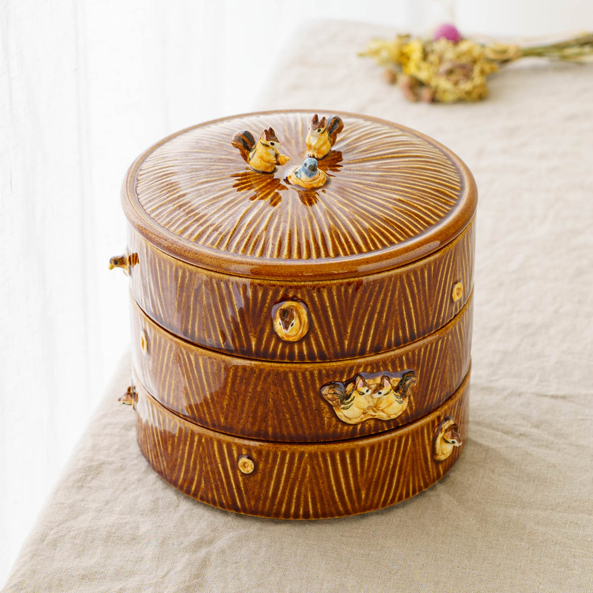 Japanese Tiered Box Squirrel Threehouse | Sugar Poppo