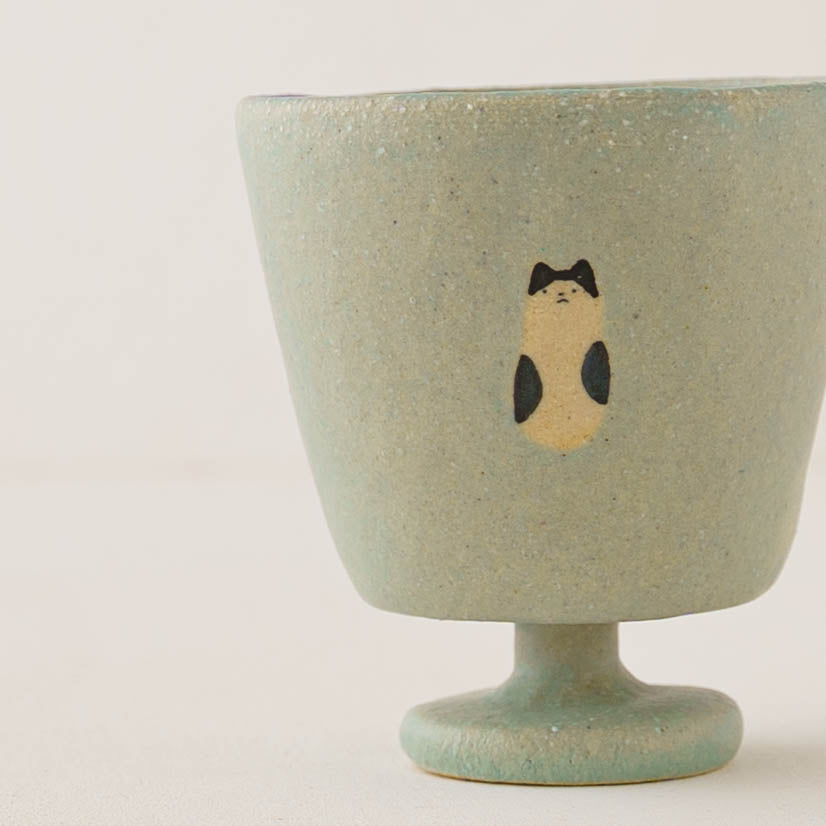 Cup Cat and girl light blue | Aya Watanuki