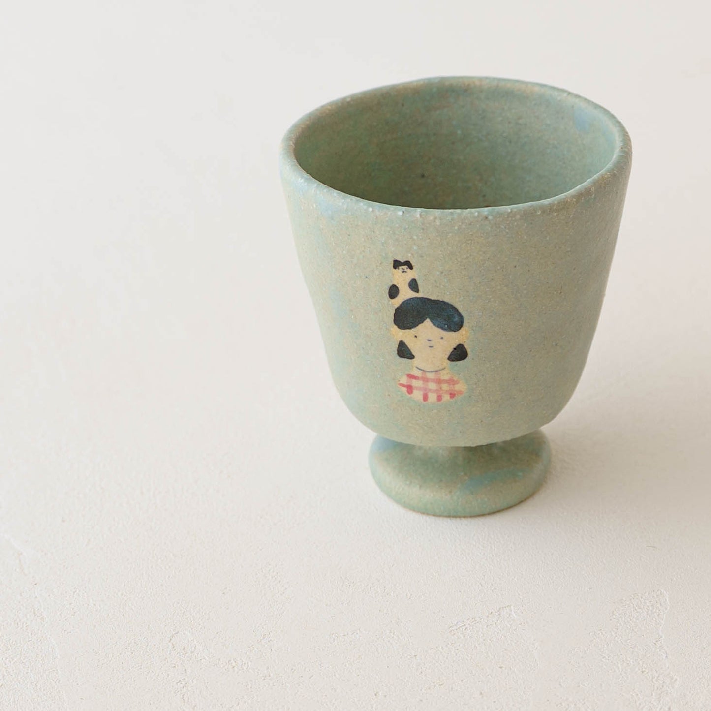 Cup Cat and girl light blue | Aya Watanuki