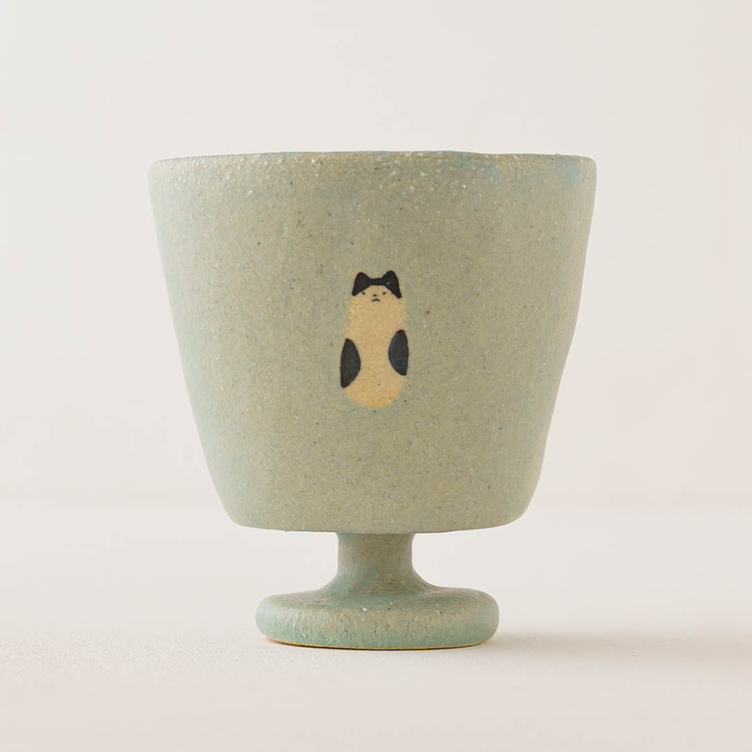 Cup Cat and girl light blue | Aya Watanuki