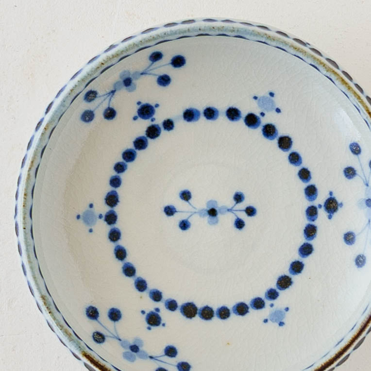 12cm plate small flower Blue｜Tosai gama