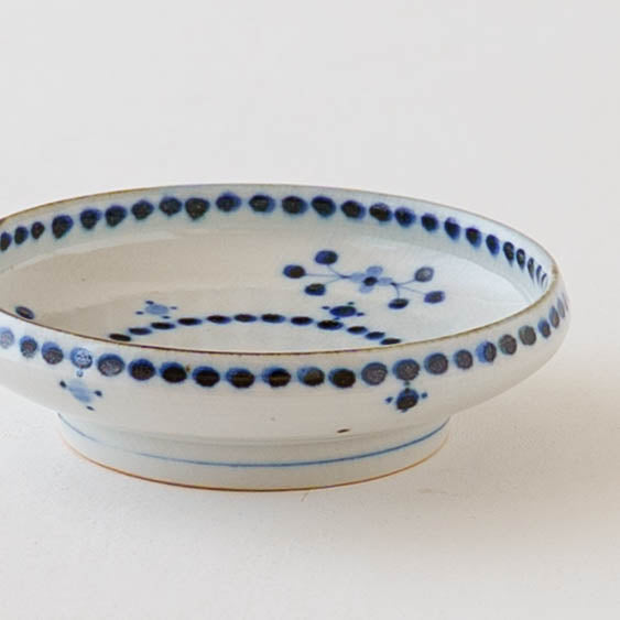 12cm plate small flower Blue｜Tosai gama