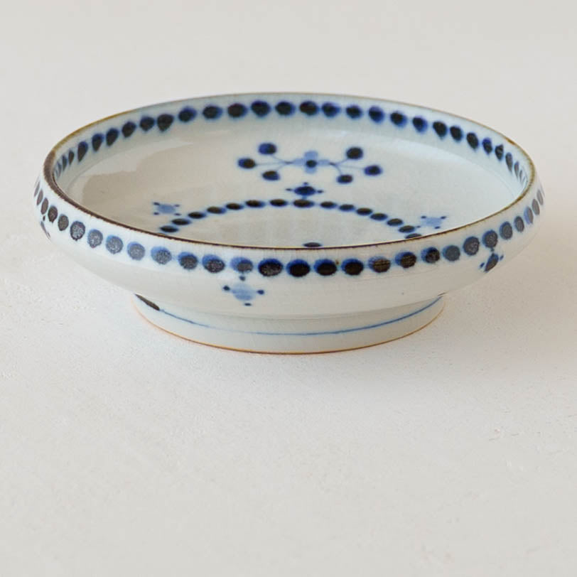 12cm plate small flower Blue｜Tosai gama