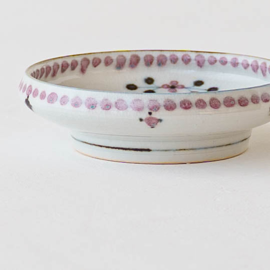 12cm plate small flower Red｜Tosai gama