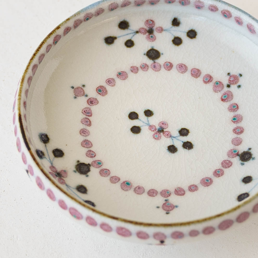 12cm plate small flower Red｜Tosai gama