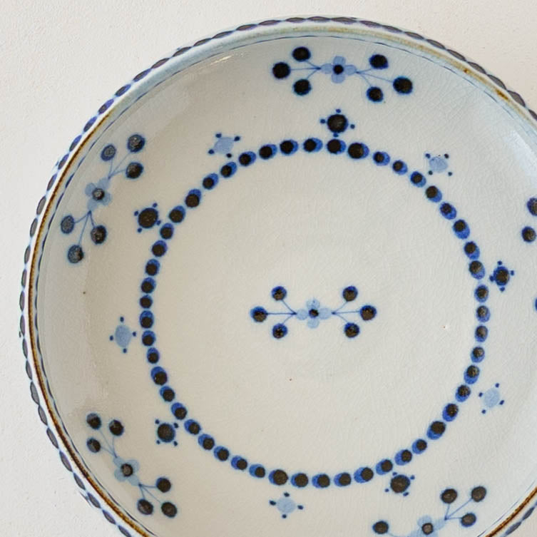 18cm plate small flower Blue｜Tosai gama