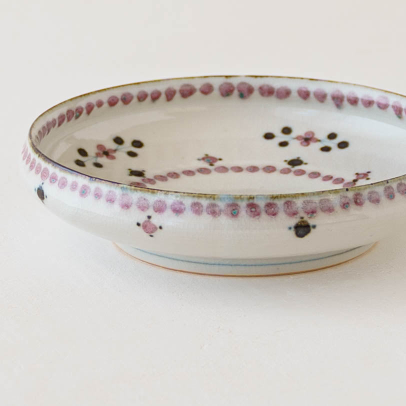 18cm plate small flower Red｜Tosai gama