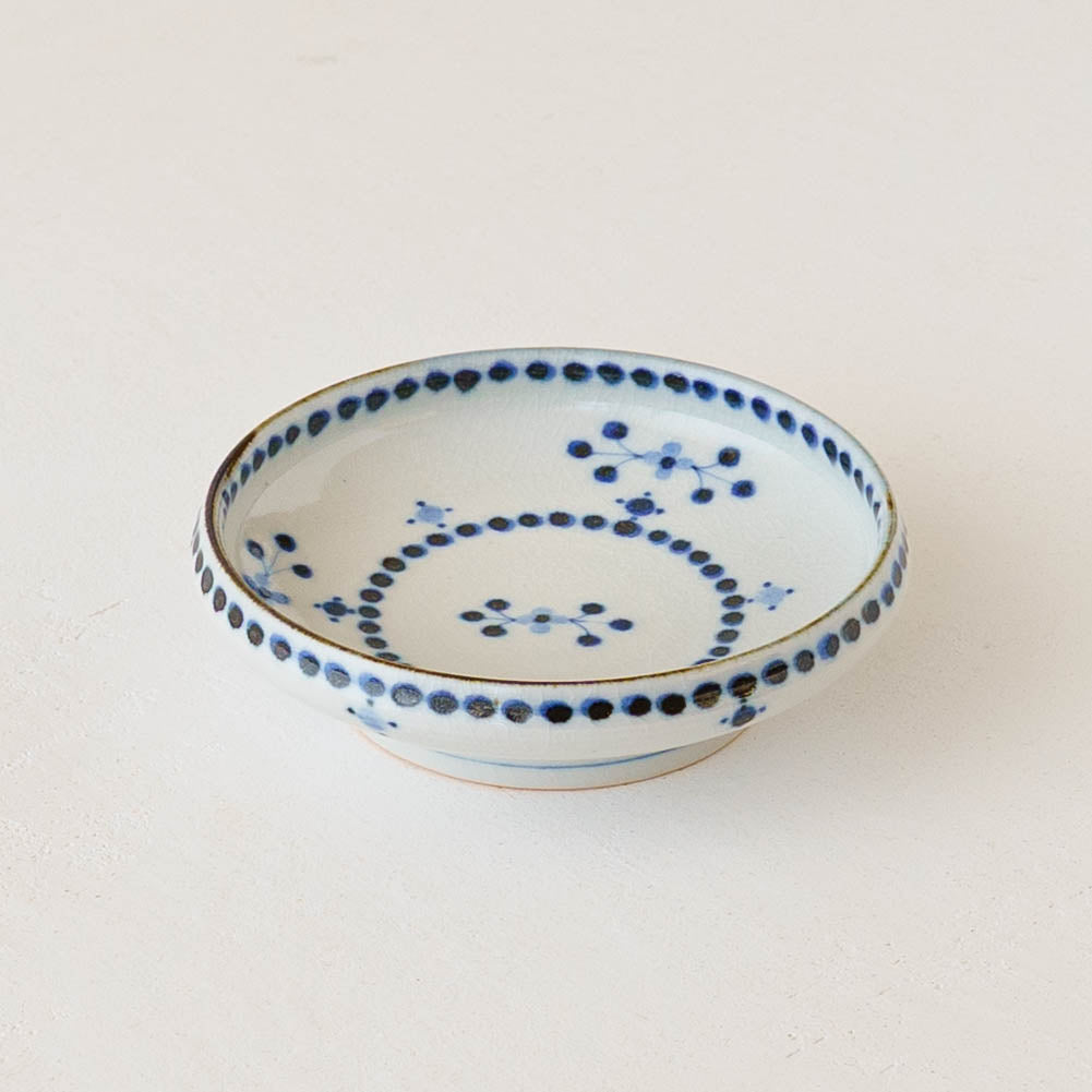 12cm plate small flower Blue｜Tosai gama