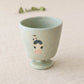 Cup Cat and girl light blue | Aya Watanuki