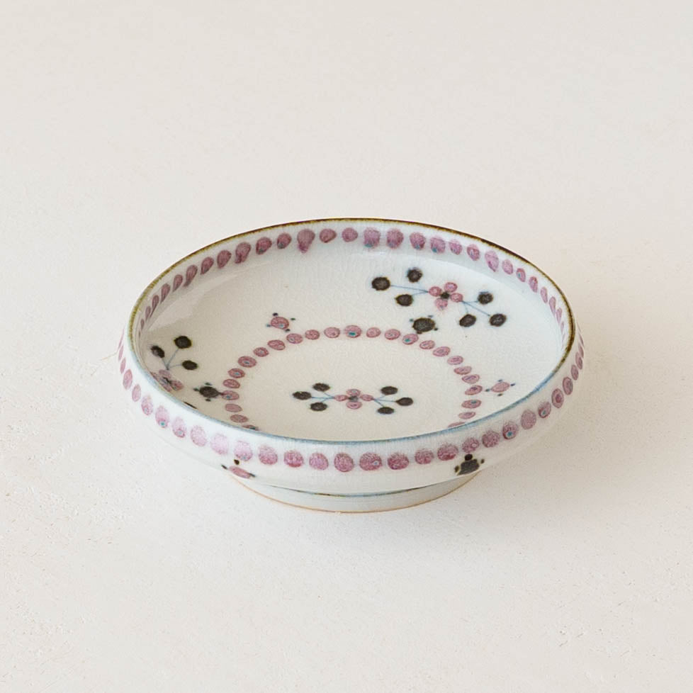 12cm plate small flower Red｜Tosai gama