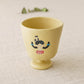 Cup cat and girl, yellow | Aya Watanuki