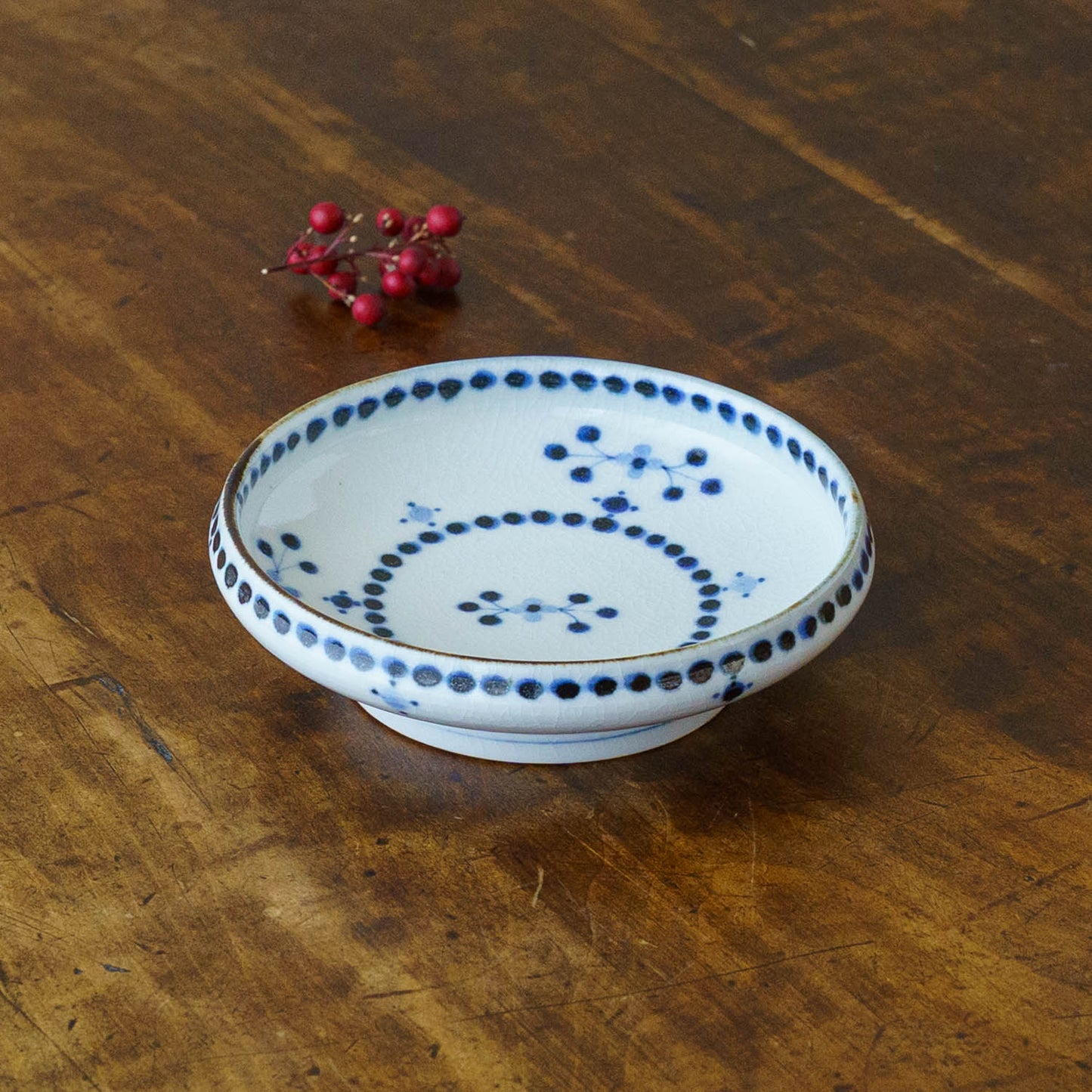 12cm plate small flower Blue｜Tosai gama
