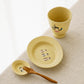 Cup cat and girl, yellow | Aya Watanuki