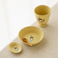 Cup cat and girl, yellow | Aya Watanuki