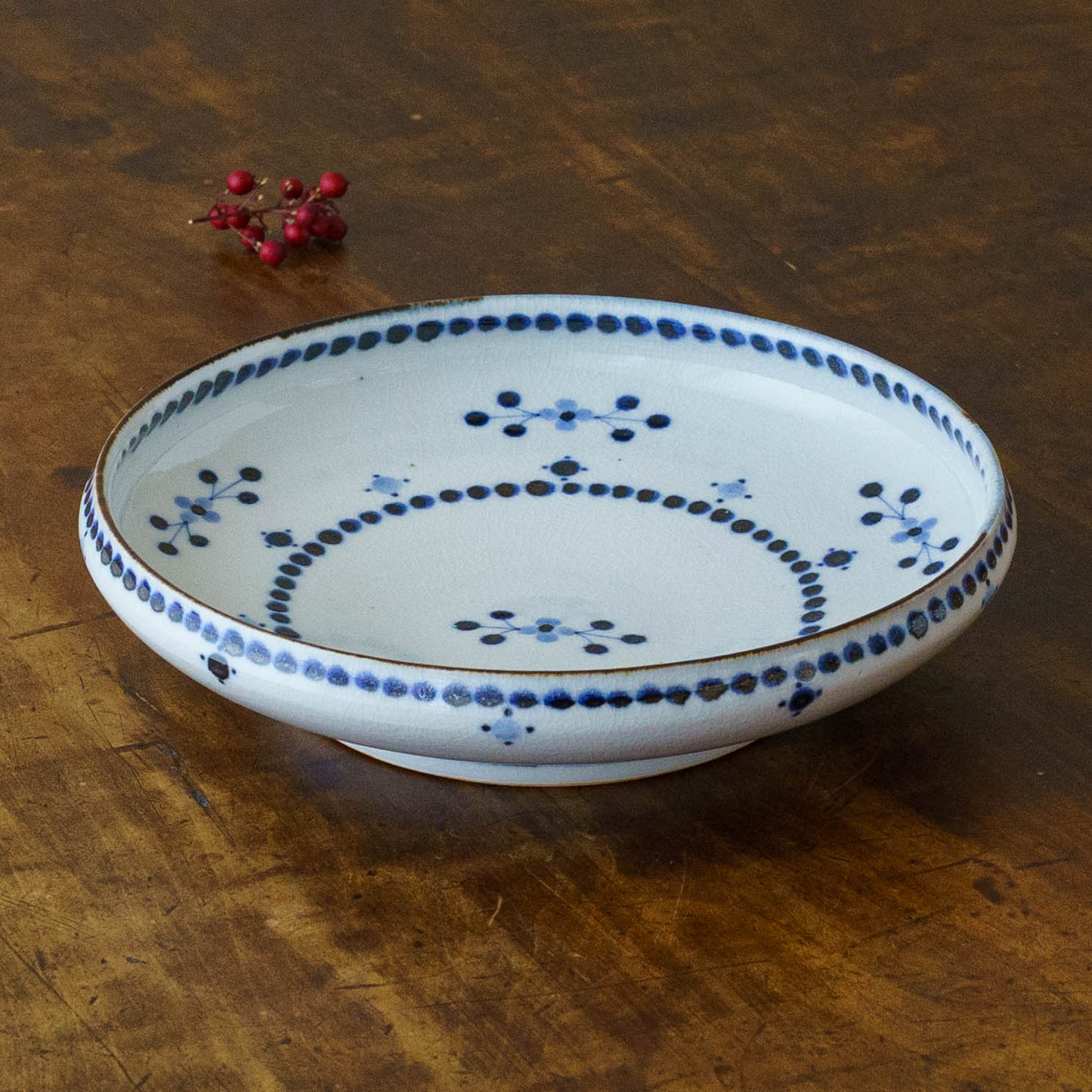 21cm plate small flower Blue｜Tosai gama