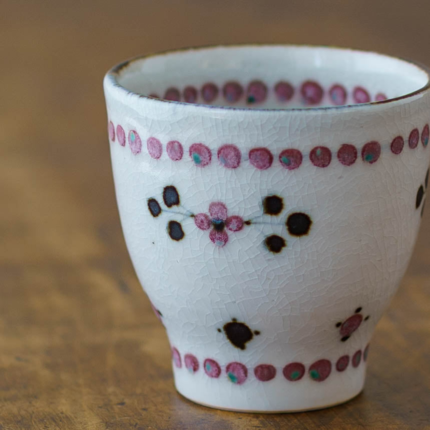 Tea cup small flower Red｜Tosai gama