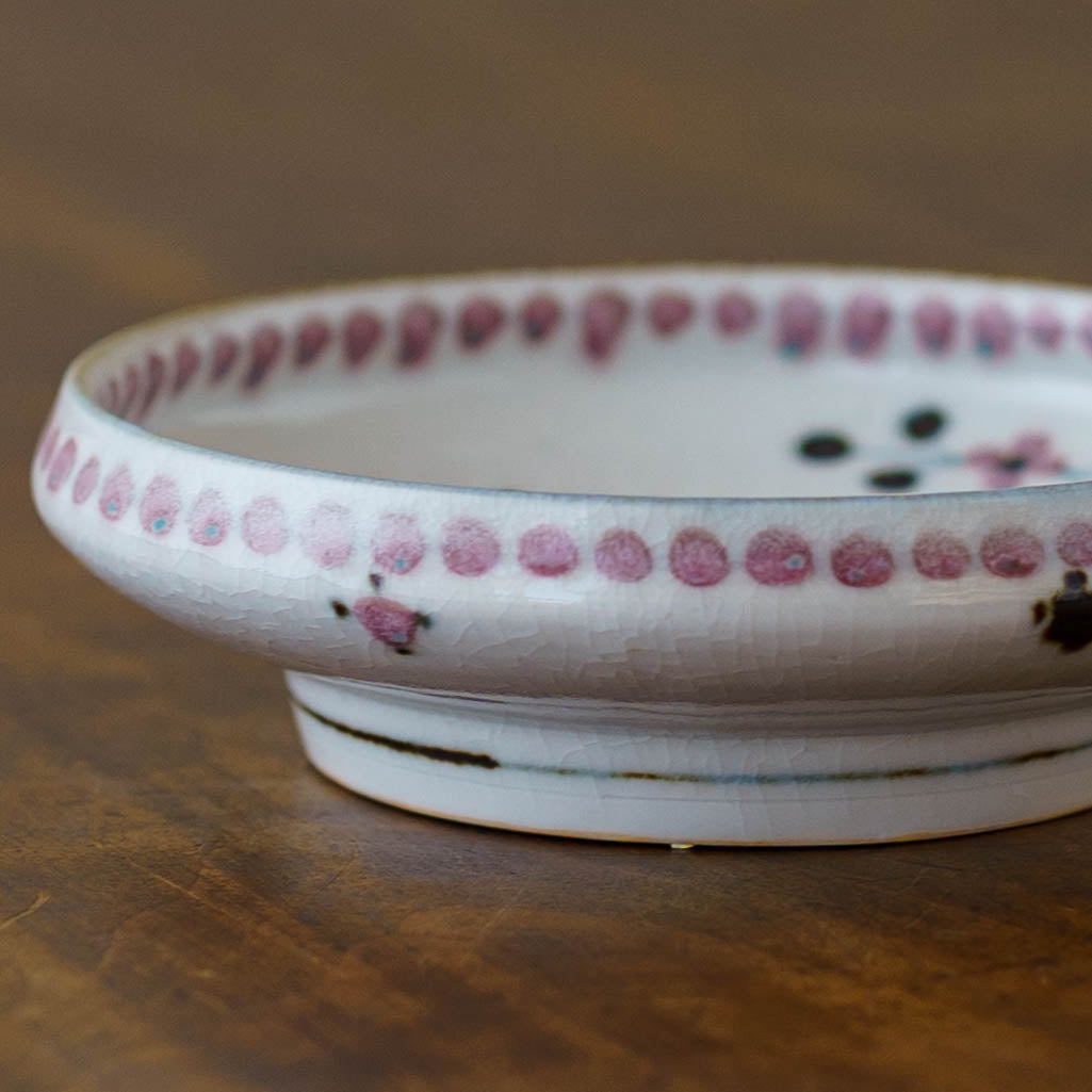 12cm plate small flower Red｜Tosai gama