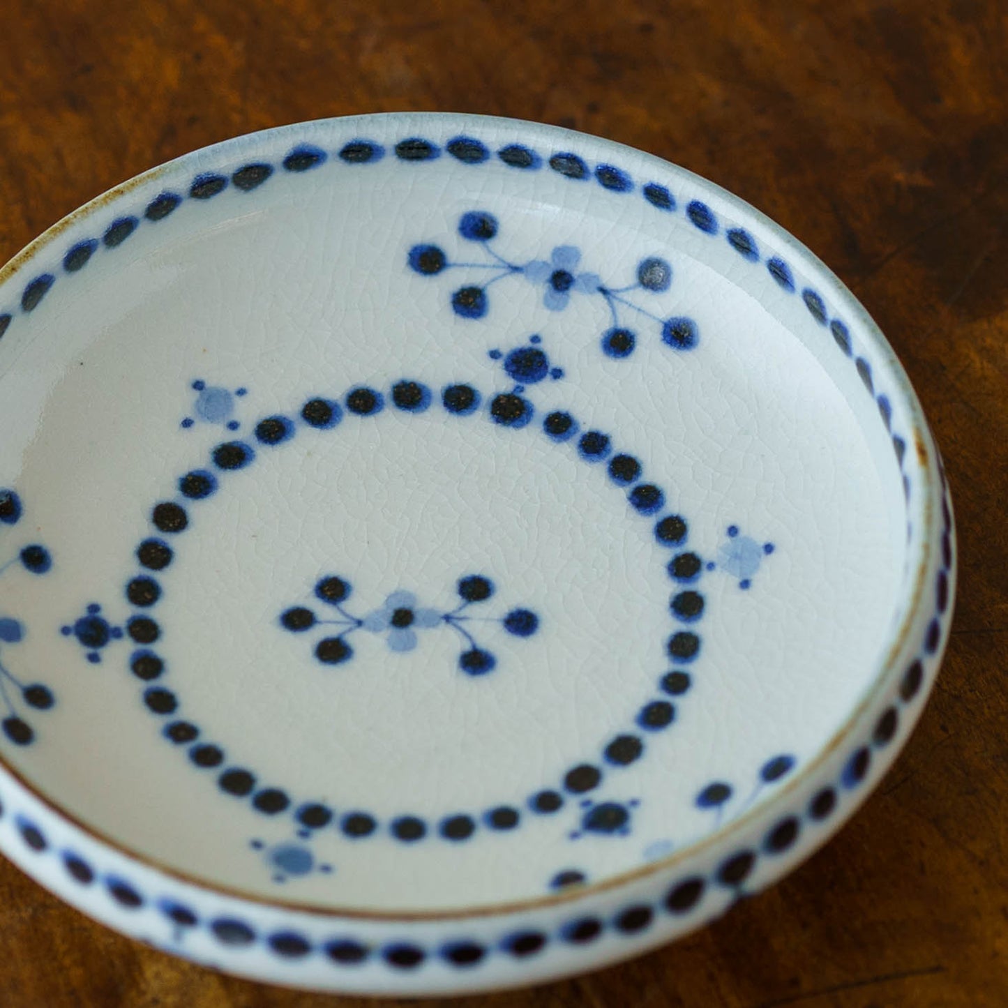 12cm plate small flower Blue｜Tosai gama