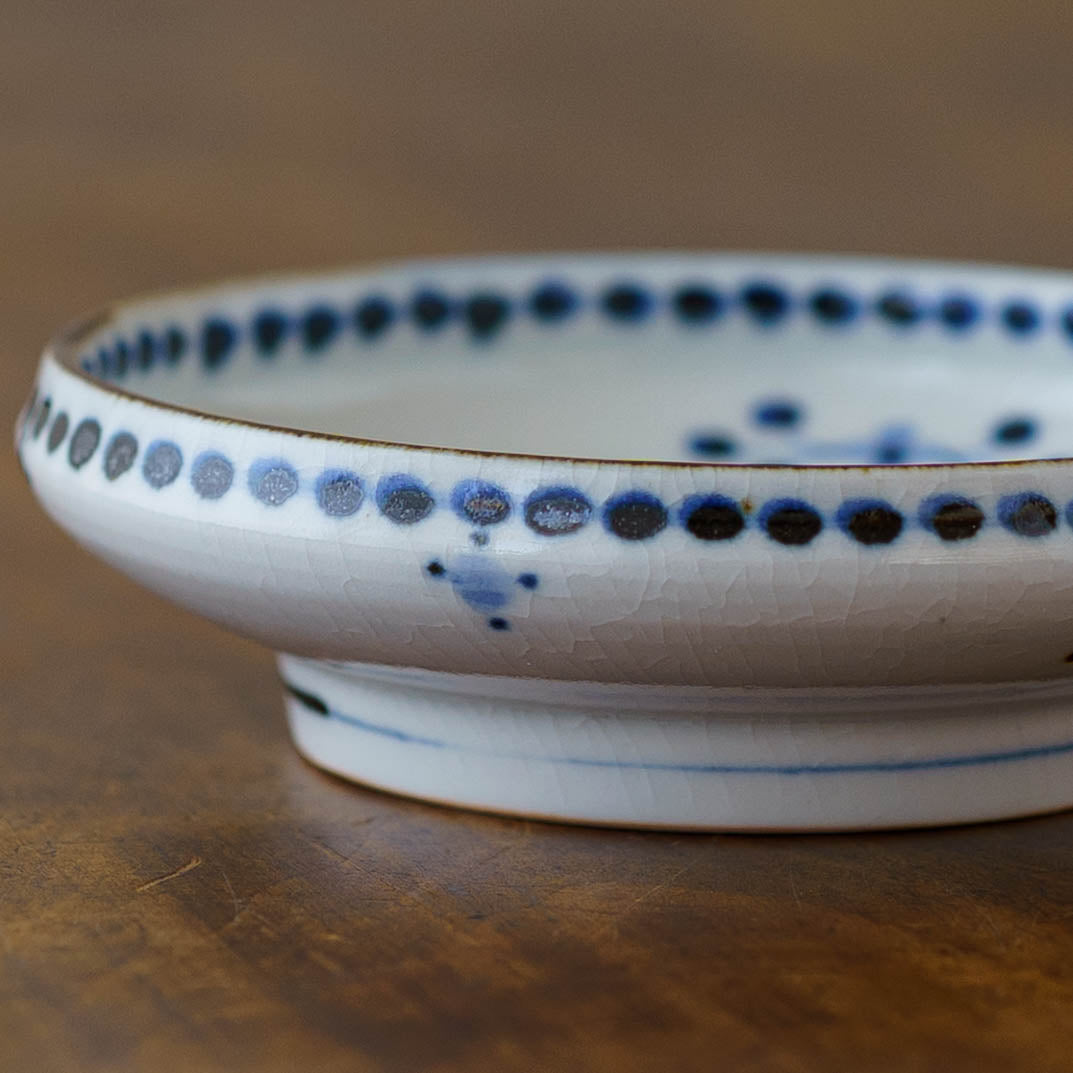 12cm plate small flower Blue｜Tosai gama