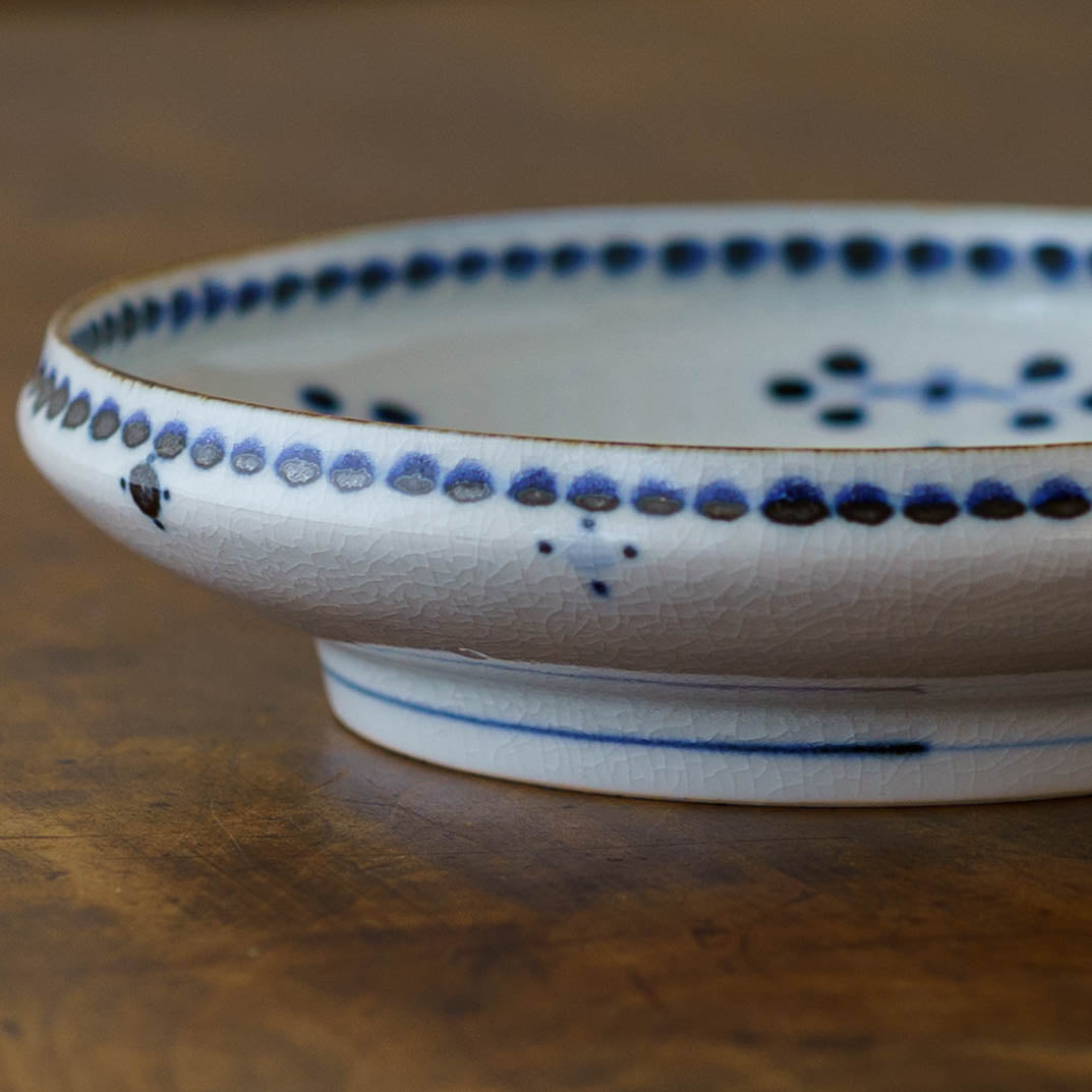 18cm plate small flower Blue｜Tosai gama