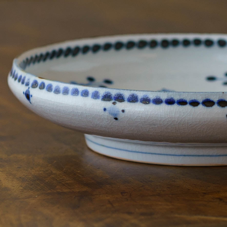 21cm plate small flower Blue｜Tosai gama