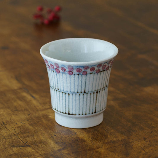 Teacup old Tobe pattern  Red | Tosai gama