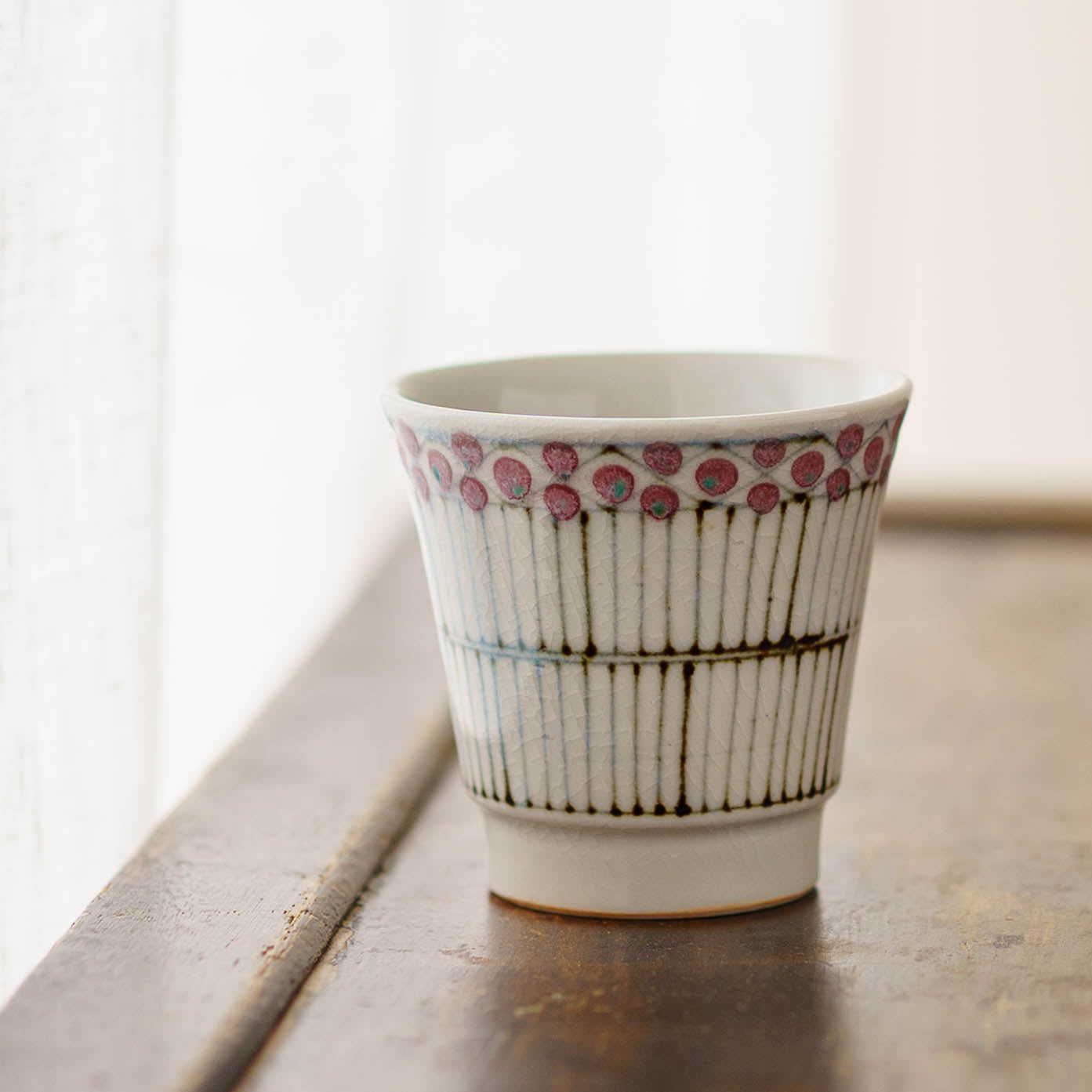 Teacup old Tobe pattern  Red | Tosai gama