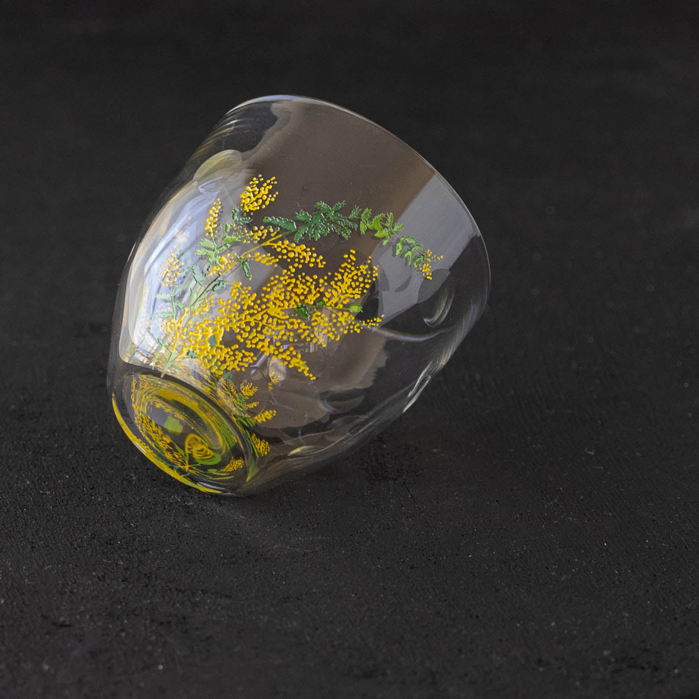 百花景　冷茶グラス　ミモザ｜金津沙矢香