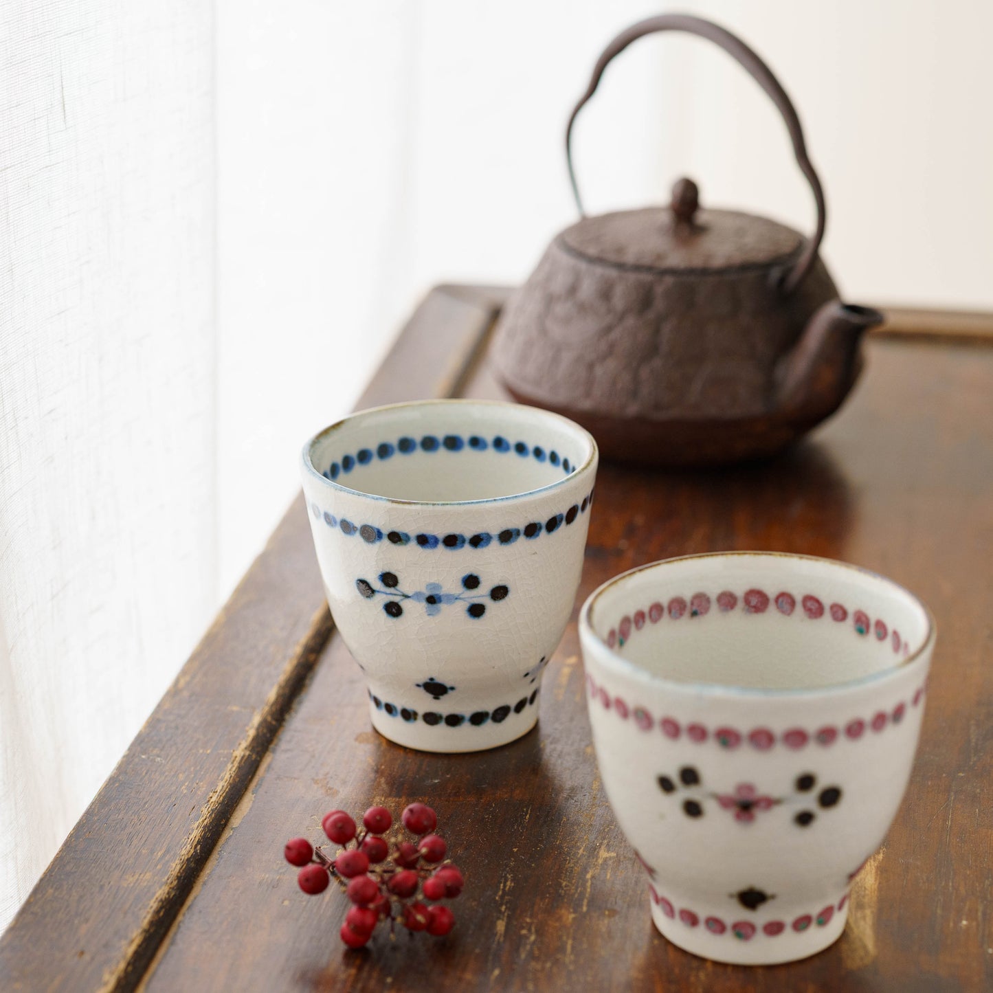 Tea cup small flower Blue｜Tosai gama