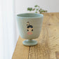 Cup Cat and girl light blue | Aya Watanuki