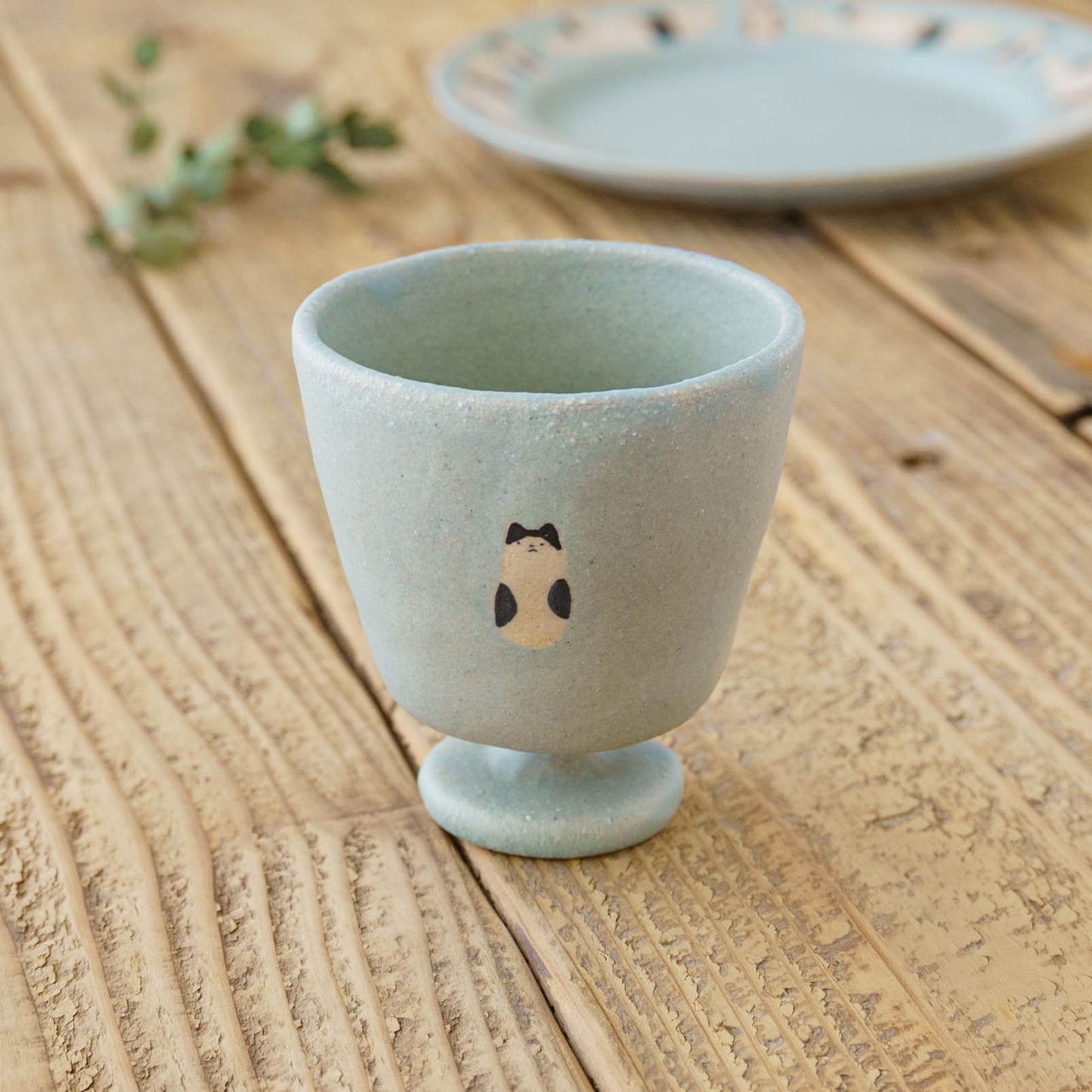 Cup Cat and girl light blue | Aya Watanuki