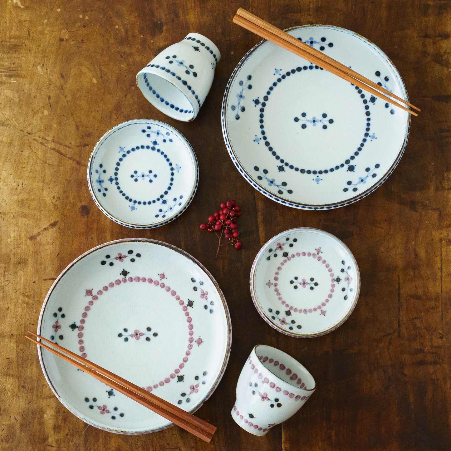 Tea cup small flower Blue｜Tosai gama